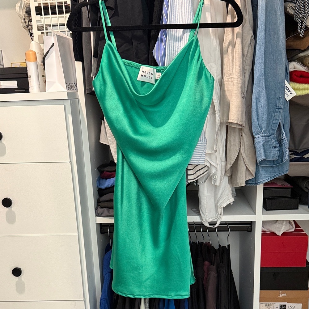 Hello Molly Emerald Satin Dress